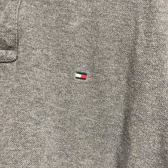 TOMMY HILFIGER Cotton Polo Shirt Short Sleeve Gray Size Large - Picture 3 of 5